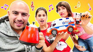Challenge videoları Ayşe, Ümit ve Mesut oyuncakların sesini taklit ediyor Komik video