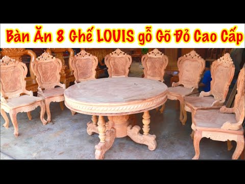 Video Bàn ăn tròn 8 ghế Louis gỗ Gõ Đỏ cao cấp CỰC ĐẸP -... - youtube
