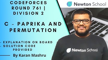 Codeforces Round 761 Division 2 | C : Paprika And Permutation Solution | Explanation + Code | Hindi