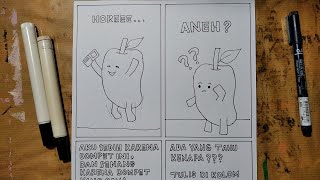 Komik 3 Halaman - Cara Menggambar Ilustrasi Komik Berjudul Aneh