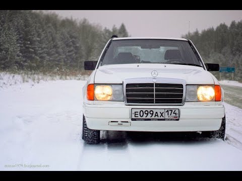 Холодный запуск Мерседес W 124 2.5 дизель зимой. Diesel Cold Start Mercedes W 124 Winter.