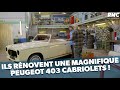 Ils rnovent une magnifique  peugeot 403 cabriolets 