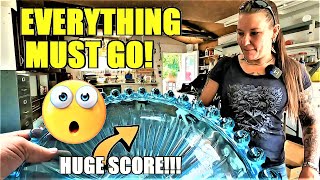 Ep530:  GARAGE ESTATE SALE! 😮😮 EVERYTHING MUST GO!  Yard sale shop with me - Antique thrift shopping