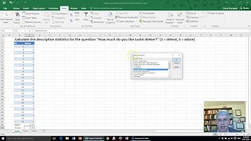 How to Calculate Descriptive Statistics in Excel 2016 for Windows Using the Data Analysis Toolpak