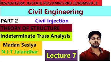 Truss Analysis Part 2(Structural Analysis) ME| CE| IES/GATE/SSC/DMRC/RRB/State PSC CIVIL ENGINEERING
