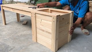 Amazing Woodworking Project From Pallet Wood //  How to build a planter bench  DIY