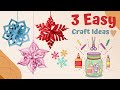 3 EASY PAPER CRAFT IDEAS | CHRISTMAS DIY WITH PAPER | CHRISTMAS DECOR | PAPER CRAFTING | DIY WITH ME