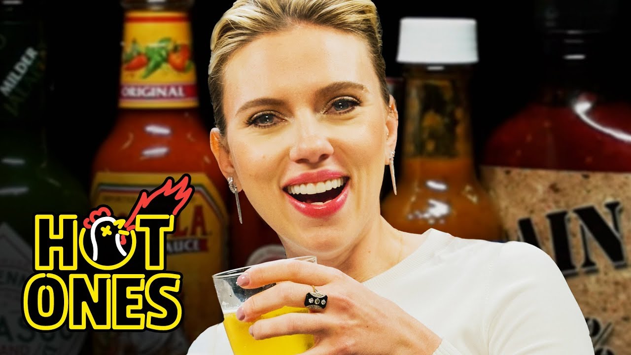 Scarlett Johansson Tries To Not Spoil Avengers While Eating Spicy Wings | Hot Ones | First We Feast