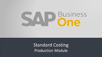 Production Module Standard Cost Accounting