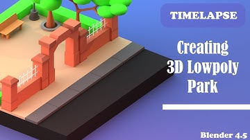 Creating 3D Lowpoly Park - Timelapse #3d #3dmodeling #blenderindonesia #isometricview