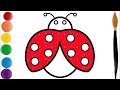 Bolalar uchun xonqiz rasm chizish / how to draw ladybug Drawing for Kids