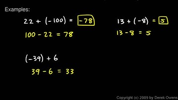 Algebra 1  2.03b - Adding Numbers with Different Signs