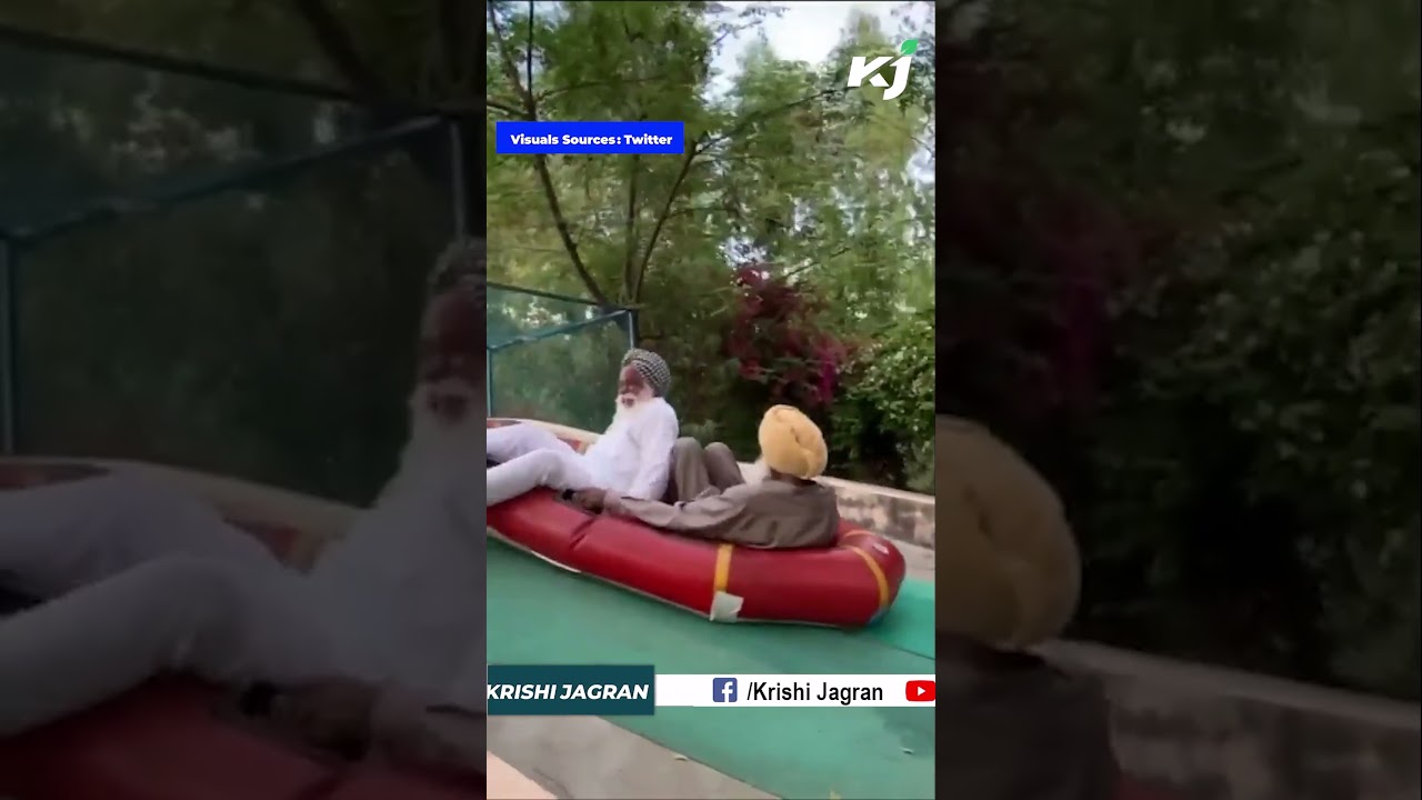 Viral Video: Elderly Sikh Men's Infectious Joy on Water Slide Adventure
