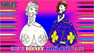 Coloring Page Disney Sofia The First For Children Learning Coloring Videos