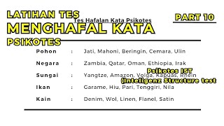 Tes Psikotes Menghafal Kata SKB CPNS 2024 | Part 10