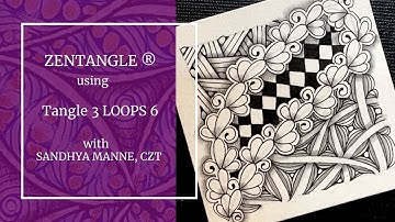 Zentangle® Mini Project with Tangle 3LOOPS6, beginners tutorial