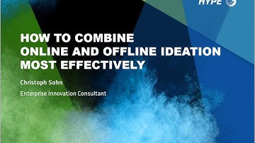 Webinar Online and Offline Ideation Christoph Sohn