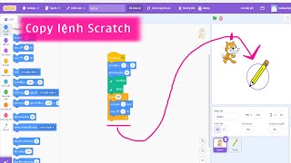Cách copy lệnh qua nhân vật khác | Thủ thuật scratch | Vẽ hình trong scratch