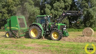 Heuernte | John Deere 6830 Premiun | Rundballen Presse | John Deere 592 Premium Presse