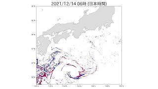 軽石漂流シミュレーション: 太平洋 (2021年12月17日更新)