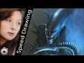 Wow! ALIEN Speed Drawing with pencil and AIRBRUSH! Amazing timelapse by Ambra Arioli