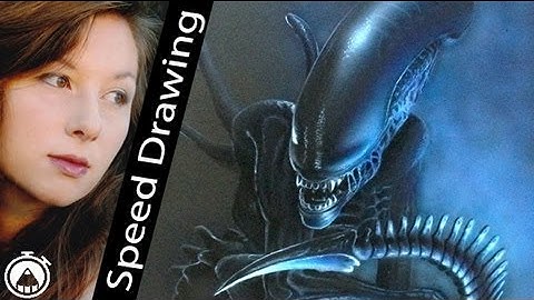 Wow! ALIEN Speed Drawing with pencil and AIRBRUSH! Amazing timelapse by Ambra Arioli