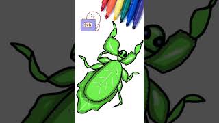 How to draw animals Leaf Grasshopper #shorts #kawaiidrawing #cartoon #drawing #howtodraw