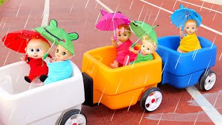 Rain Rain Go Away Song with Gemma and Ride on Wagon