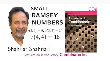 CO8 Small Ramsey Numbers: r(3, 4)=9, r(3, 5)= 14, r(4,4) =18