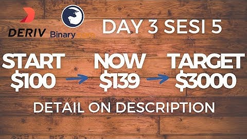 $139 DAY 3 SESI 5 | $100 TO $3000 CHALLENGE | Profit Consistent Binary Option Deriv Simple Free Bot