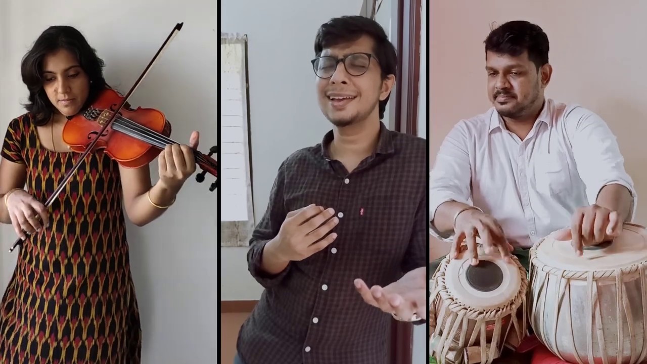 Raavil Veena Naadam Pole  Short Cover by Rakesh Kesavan Rohini Unnikrishnan  Sanu Jeevan