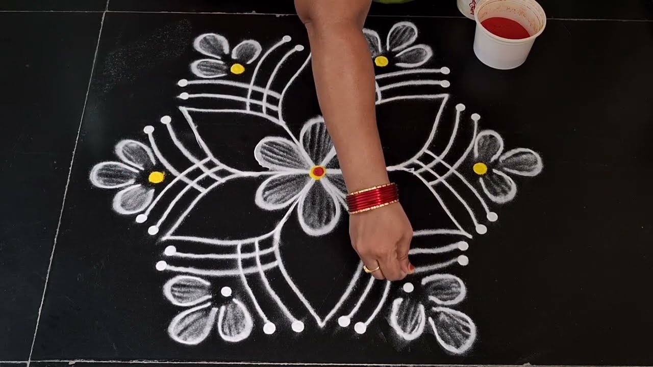 Friday special rangoli design//3×2dots//dasara rangoli//festival kolam 