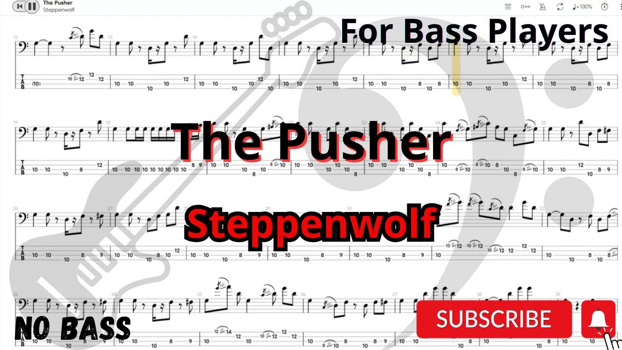 Steppenwolf - The Pusher (Play Along Tabs Bass Cover)