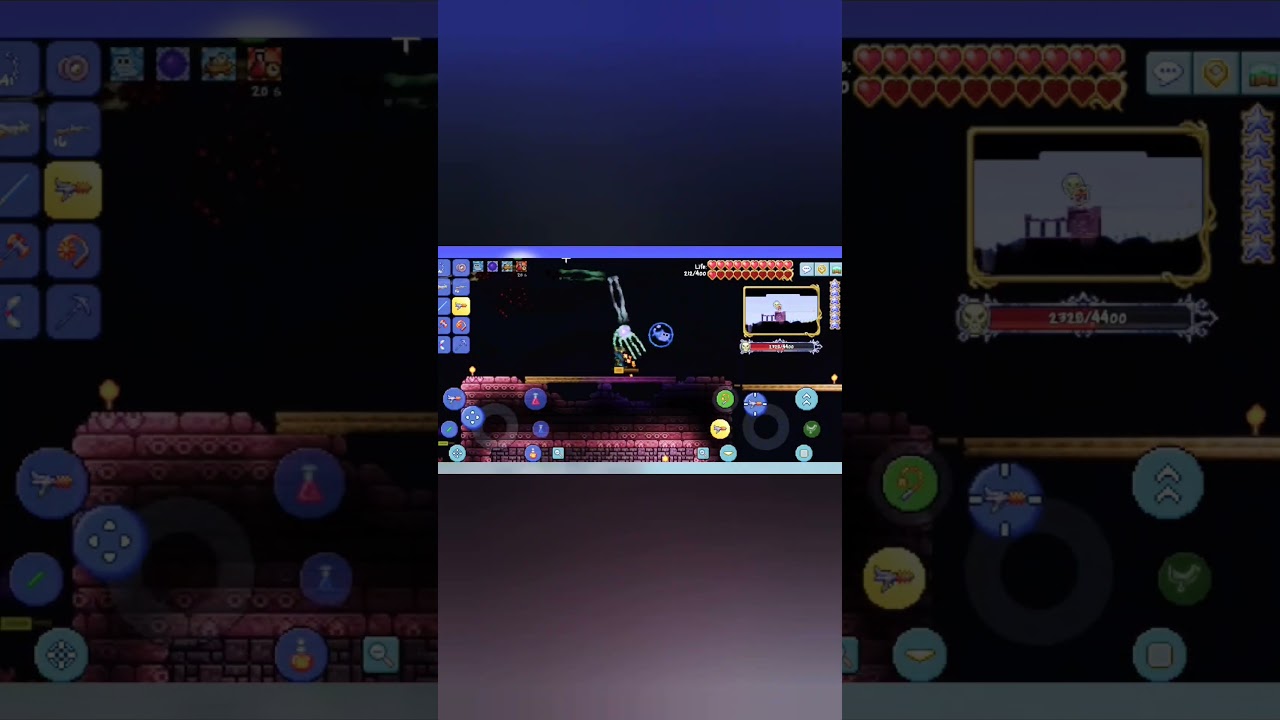 Skeletron obliteration!boss fight!!💀terraria mobile 