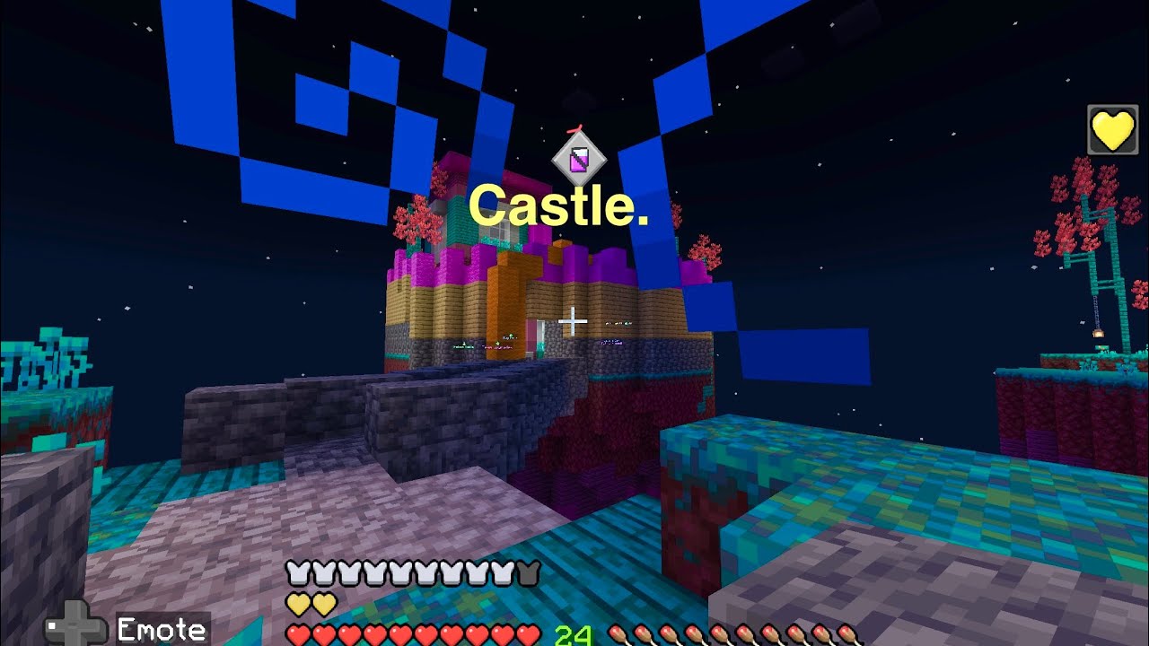 My brother and I built a CASTLE in hive bedwars - YouTube