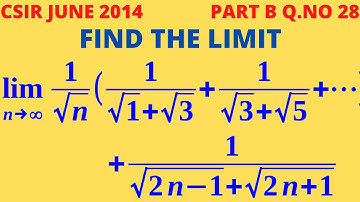 CSIR NET 2014 JUNE B Q.28 - AN IMPORTANT LIMIT PROBLEM WITH A SIMPLE IDEA