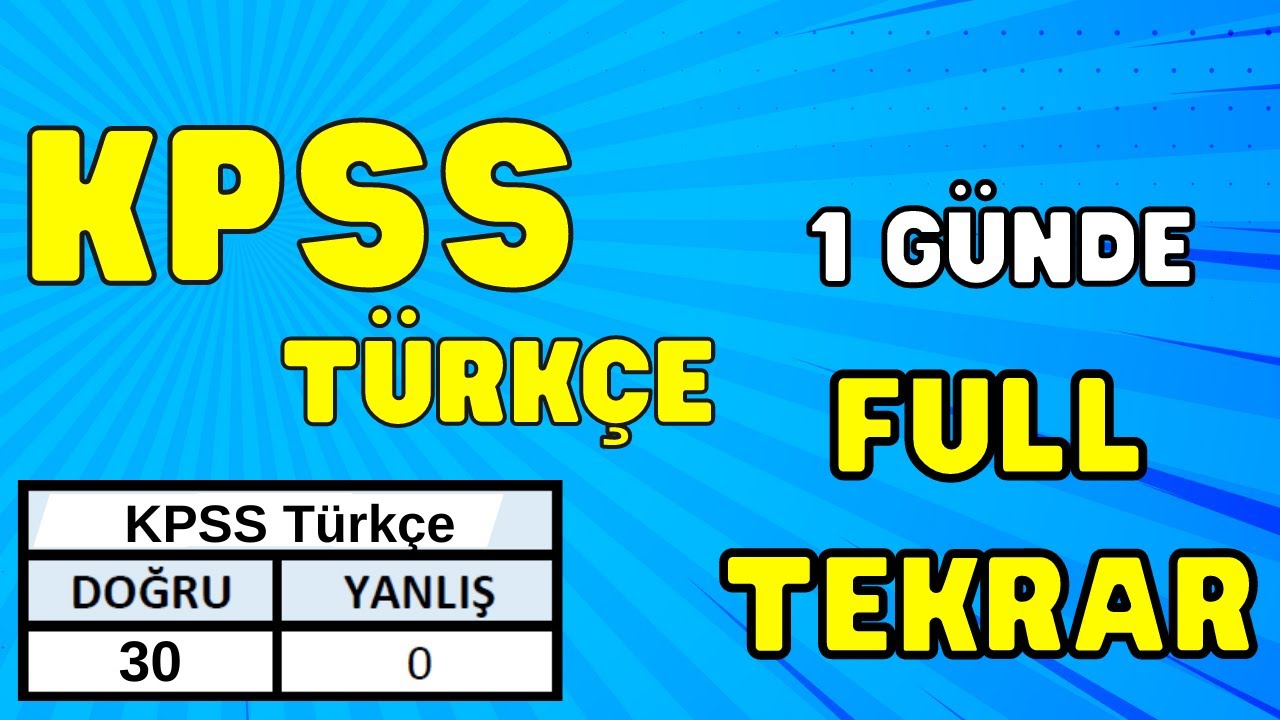 2024 KPSS Türkçe Genel Tekrar | Dilbilgisi-Paragraf-Mantık | kutlu hoca türkçe
