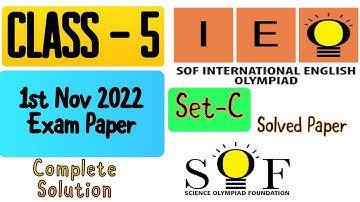 2022-23 IEO International English Olympiad Class 5 Solved Question paper | SOF #ieo #class5english
