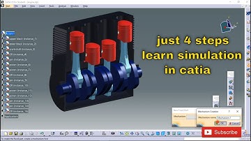 simulation of 4 cylinder engine in catia #catia #simulation #tutorial #engine