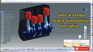 simulation of 4 cylinder engine in catia #catia #simulation #tutorial #engine