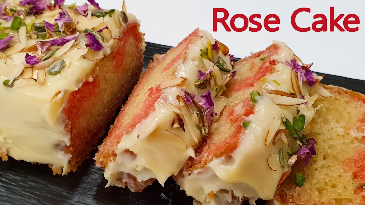 Rose Cake Recipe Without Oven Easy Moist Eggless Cake गुलाब केक रेसिपी