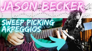 Jason Becker - Guitar Sweep Picking Lesson (Sweep Arpeggios, Slow & Tabs)
