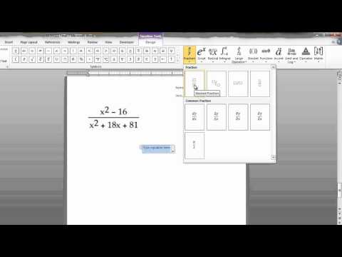 Writing Math Equations in Microsoft Word