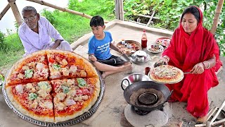 দোকান থেকে বেশি দাম দিয়ে খাবো না বলে বাড়িতেই chicken pizza বানিয়ে নিলাম || pizza recipe