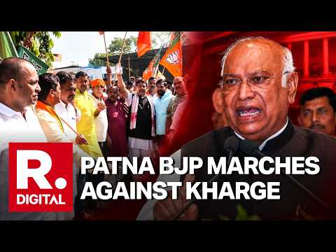 BJP Patna Unit Holds Protest March Over Mallikarjun Kharge’s Alleged Remarks on PM Modi’s Family