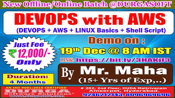 DEVOPS with AWS Offline/Online Training @ DURGASOFT