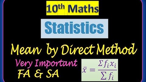 Telangana 10th Maths - Chapter 14 - STATISTICS | Calculate Mean by Direct Method | Hindi