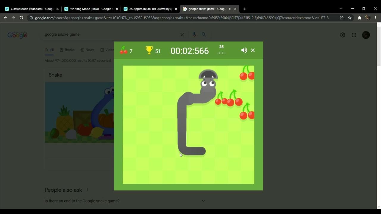 I'm almost at the top!!! New personal record google snake speedrun