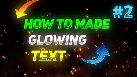 How  To Make Glow Text || Free Fire Thumbnail Tutorial