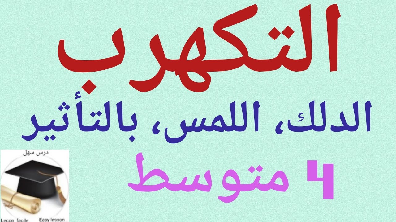 درس سهل /التكهرب  بالدلك واللمس والتأثير شؤح مبسط ومختصر 4 متوسط 